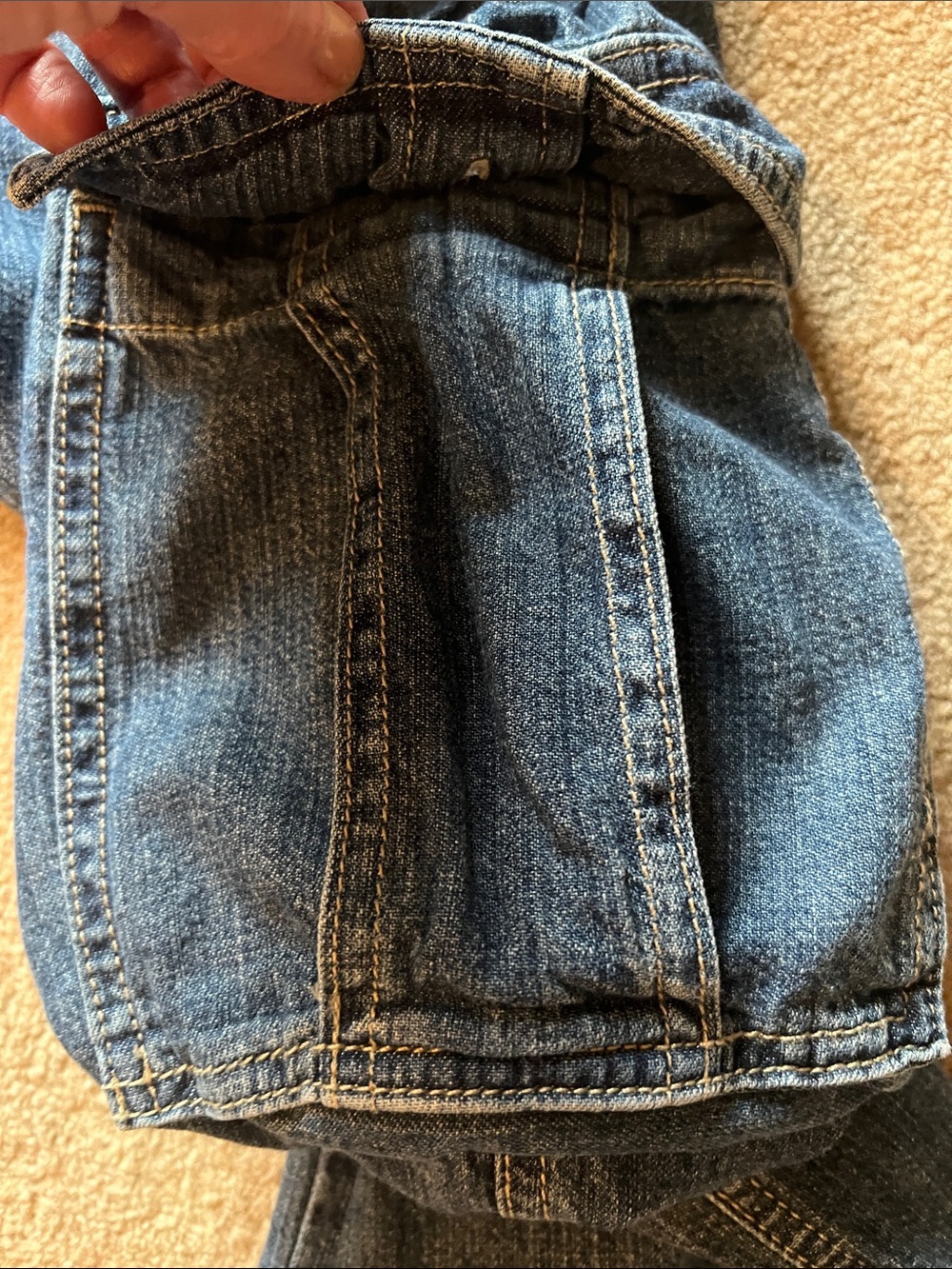 James Perse Denim Cargo Pants Full‑Length Relaxed Fit Drawstring Waist Size 3 - Picture 5 of 16